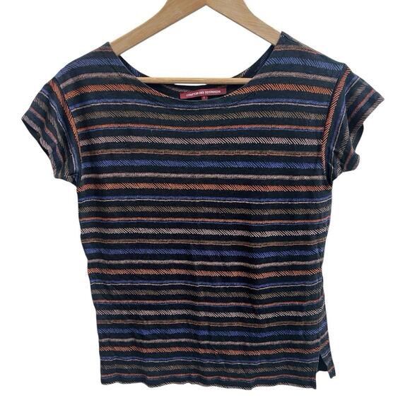 Comptoir des Cotonniers Tops - Comptoir des Cotonniers 100% Linen Stripe Short Slv Tee Top Sz 1 US XS S Casual